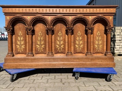 Altar  style ROMANESQUE-STYLE en Oak wood, France 19 th century