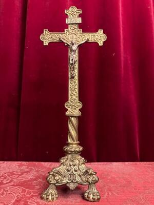 Altar - Cross style Romanesque - Style en Bronze Gilt, Belgium  19 th century ( Anno 1875 )