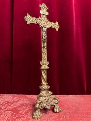 Altar - Cross style Romanesque - Style en Bronze Gilt, Belgium  19 th century ( Anno 1875 )