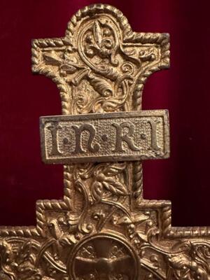 Altar - Cross style Romanesque - Style en Bronze Gilt, Belgium  19 th century ( Anno 1875 )