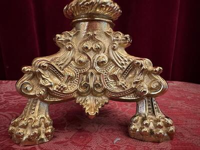 Altar - Cross style Romanesque - Style en Bronze / Polished and Varnished, France 19 th century ( Anno 1885 )