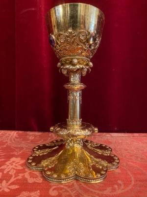 Chalice style Romanesque - Style en Full - Silver Stones, Belgium 19 th century ( Anno 1840 )