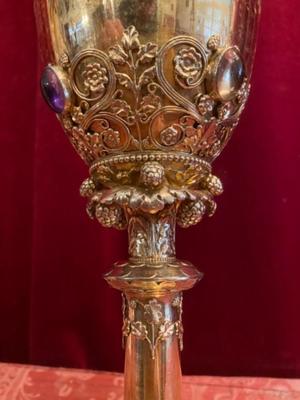 Chalice style Romanesque - Style en Full - Silver Stones, Belgium 19 th century ( Anno 1840 )