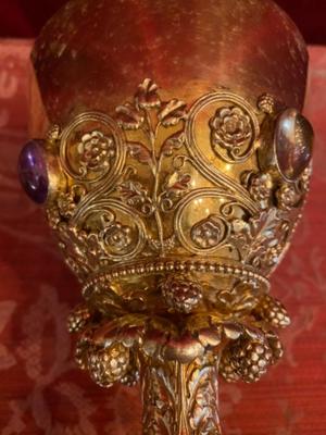 Chalice style Romanesque - Style en Full - Silver Stones, Belgium 19 th century ( Anno 1840 )