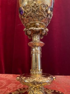 Chalice style Romanesque - Style en Full - Silver Stones, Belgium 19 th century ( Anno 1840 )