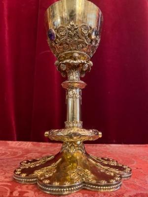 Chalice style Romanesque - Style en Full - Silver Stones, Belgium 19 th century ( Anno 1840 )