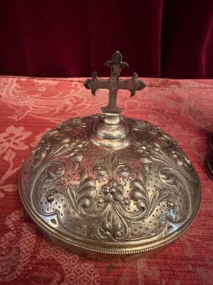 Ciborium  style Romanesque - Style en Full - Silver / Enamel / Silver Marks Present, France  19 th century ( Anno 1840 )