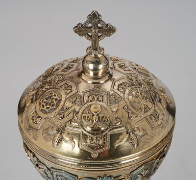 Ciborium style Romanesque - Style en Silver / Enamel, Paris France 19 th century