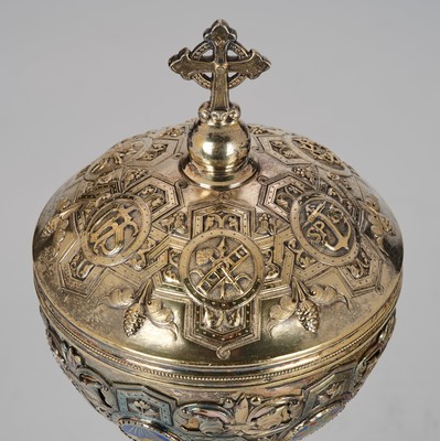 Ciborium style Romanesque - Style en Silver / Enamel, Paris France 19 th century