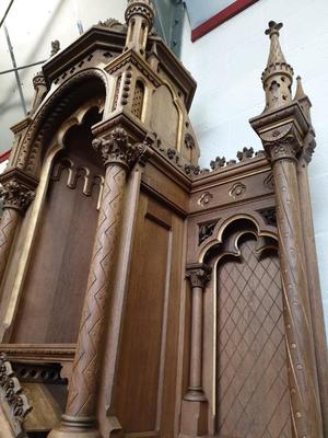 Exceptional Altar  style Romanesque - Style en Oak wood, France 20 th century ( Anno 1930 )