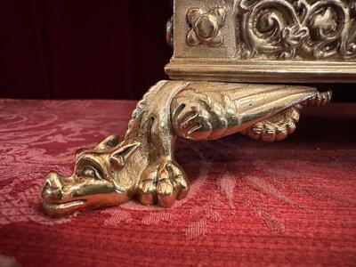 Exceptional Large Reliquary style Romanesque - Style en Bronze / Polished and Varnished, France 19 th century ( Anno 1865 )