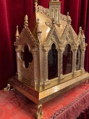 Exceptional Large Reliquary style Romanesque - Style en Bronze / Polished and Varnished, France 19 th century ( Anno 1865 )