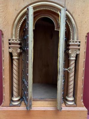 Tabernacle style Romanesque - Style en Oak wood / Brass / Bronze / Stones, Belgium 19 th century