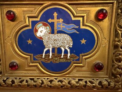 Tabor style Romanesque - Style en Wood / Gilt / Enamel / Stones, France 1874