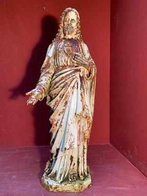 Sacred Heart Cast Iron Statue  en Iron, France 19th century