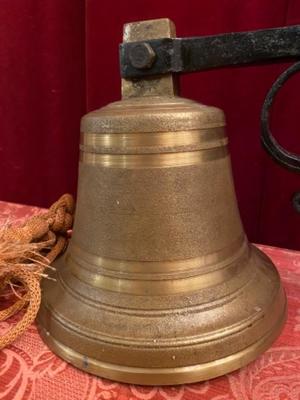 Sacristy Bell en Bronze / Hand Forget Iron, Belgium 19 th century