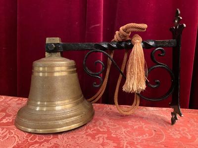 Sacristy Bell en Bronze / Hand Forget Iron, Belgium 19 th century