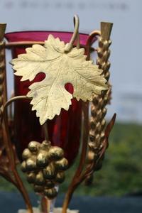 Small Standing Sanctuary en Brass / Gilt / Glass, Belgium 19th century