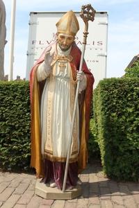 St. Alphonsus Statue Perfect Condition Weight 51 Kgs. en Terra-Cotta polychrome, Belgium 19th century