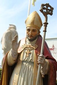 St. Alphonsus Statue Perfect Condition Weight 51 Kgs. en Terra-Cotta polychrome, Belgium 19th century