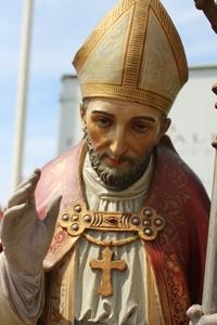 St. Alphonsus Statue Perfect Condition Weight 51 Kgs. en Terra-Cotta polychrome, Belgium 19th century