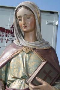 St Anne Statue en PLASTER POLYCHROME, France 19th century