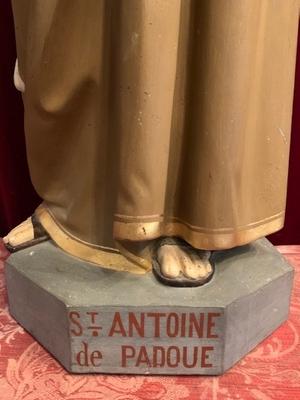 St. Antonius & Child en Terra-Cotta polychrome, France 19th century ( anno 1890 )