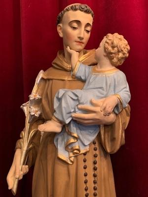 St. Antonius & Child en Terra-Cotta polychrome, France 19th century ( anno 1890 )