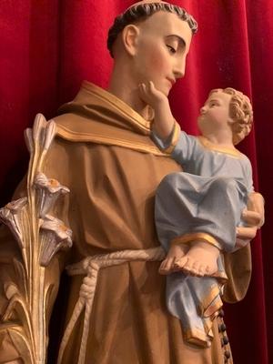 St. Antonius & Child en Terra-Cotta polychrome, France 19th century ( anno 1890 )