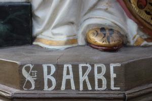 St. Barbara Statue  en PLASTER POLYCHROME, Belgium 19th century