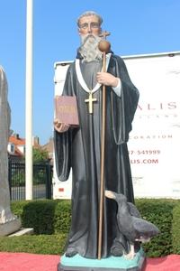 St. Benedict Statue en plaster polychrome, France 19th century