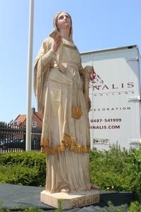 St. Cecilia Statue en plaster polychrome, France 19th century