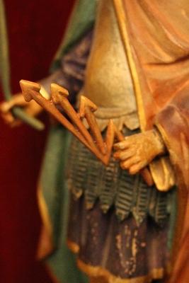 St. Donatus Statue en hand-carved wood polychrome, France 19th century