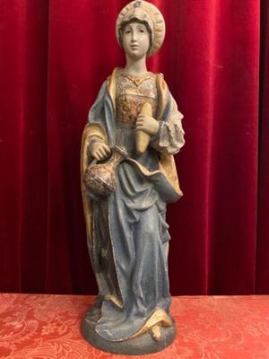 St. Elisabeth Of Hungary en Carved Wood , Southern Germany 20th century