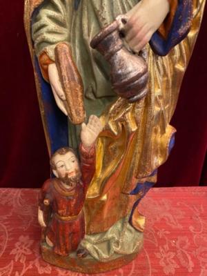 St. Elisabeth Of Thuringen  en Carved Wood Polychrome, Southern Germany 20th century