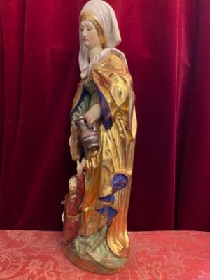 St. Elisabeth Of Thuringen  en Carved Wood Polychrome, Southern Germany 20th century