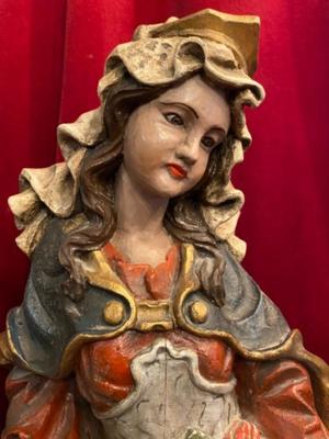 St. Elisabeth Of Thuringen  en Carved Wood Polychrome, Southern Germany 20th century