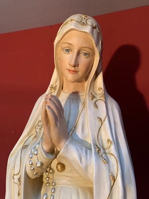 St. Fatima Statue Height 155 Cm ! en Plaster polychrome, Belgium 19th century