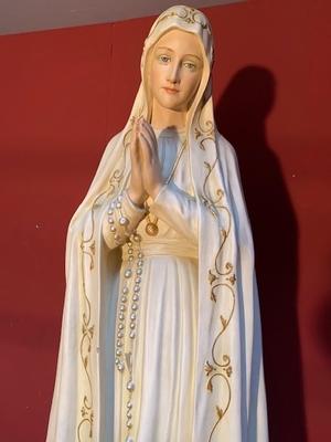 St. Fatima Statue Height 155 Cm ! en Plaster polychrome, Belgium 19th century