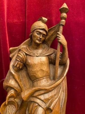 St. Florian Statue en Carved Wood , Southern Germany 20th century