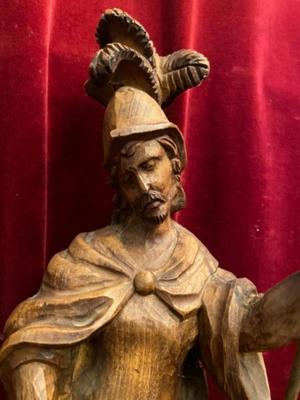 St. Florian Statue en Carved Wood , Southern Germany 20th century