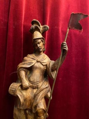 St. Florian Statue en Carved Wood , Southern Germany 20th century