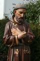 St. Fransiscus Statue en plaster polychrome, Belgium 19th century