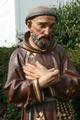 St. Fransiscus Statue en plaster polychrome, Belgium 19th century