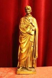 St. Gerardus Majella Statue en Bronze / Gilt, Belgium 19th century