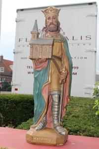 St. Henricus en Terra-Cotta polychrome, France 19th century