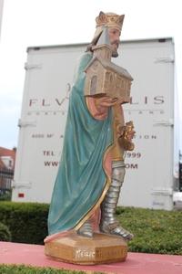 St. Henricus en Terra-Cotta polychrome, France 19th century