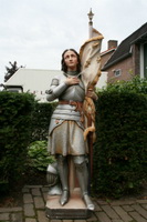 St. Jeanne D Arc Statue en plaster polychrome, France 19th century