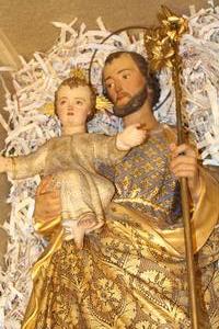 St Joseph Statue en wood polychrome, France 19th century