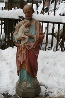 St. Joseph Statue en plaster polychrome, France 19th century